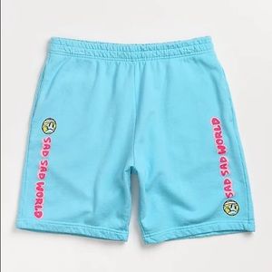 A-Lab Sad World Light Blue Sweat Shorts